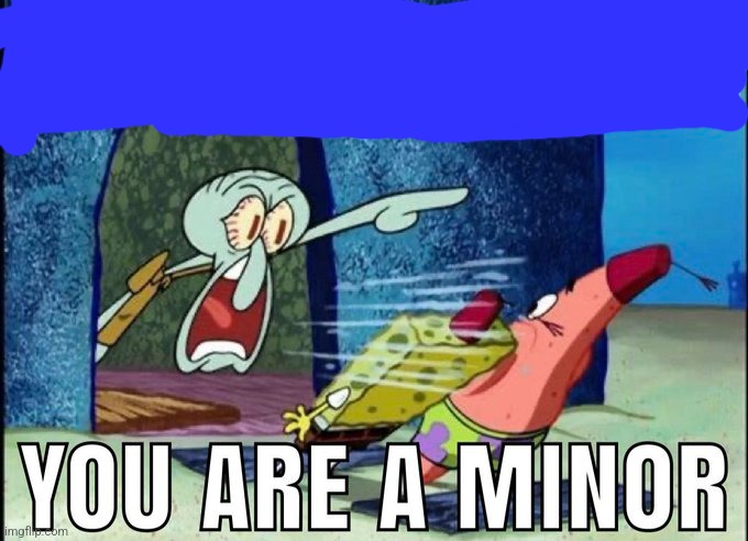 image tagged in you are a minor | made w/ Imgflip meme maker