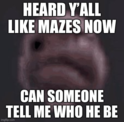 The gas is coming | HEARD Y’ALL LIKE MAZES NOW; CAN SOMEONE TELL ME WHO HE BE | image tagged in the gas is coming | made w/ Imgflip meme maker