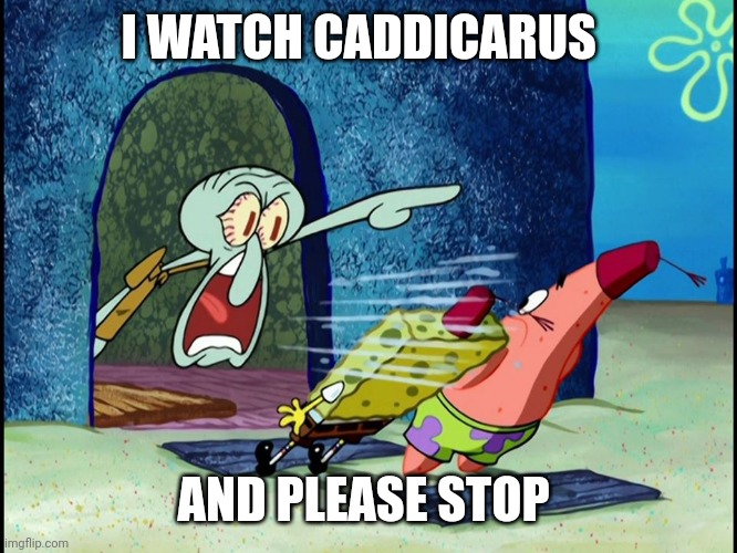 No | I WATCH CADDICARUS; AND PLEASE STOP | image tagged in squidward screaming | made w/ Imgflip meme maker
