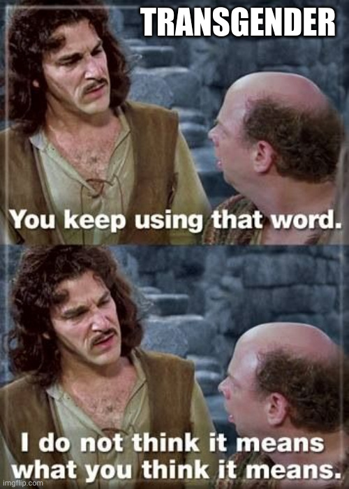 When politicians freak out about transgender people | TRANSGENDER | image tagged in you keep using that word critical thinking,princess bride,memes,transgender,transphobic,smart guy | made w/ Imgflip meme maker