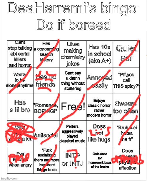 emo and depends | image tagged in deaharremi's bingo | made w/ Imgflip meme maker