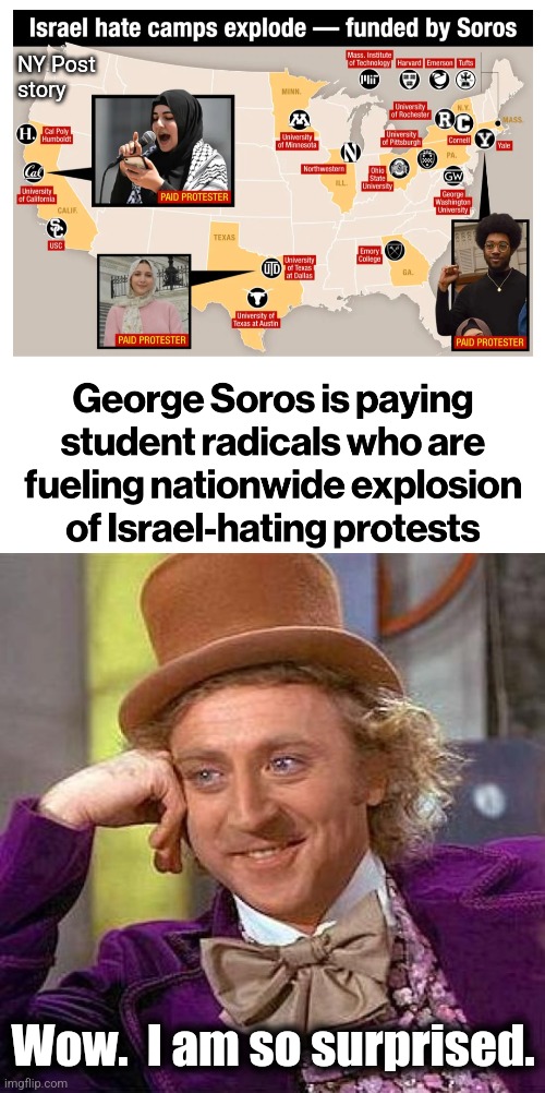 George Soros again | NY Post
story; Wow.  I am so surprised. | image tagged in memes,creepy condescending wonka,george soros,antisemitism,democrats,joe biden | made w/ Imgflip meme maker