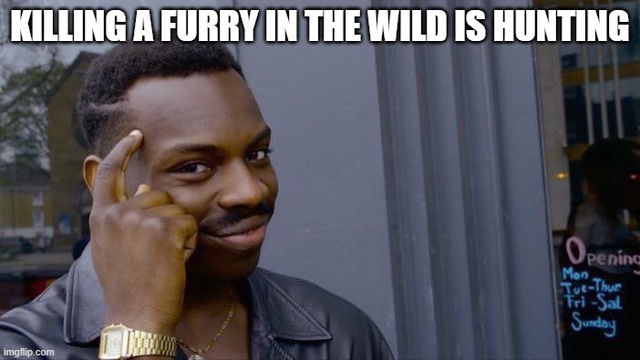 Roll Safe Think About It Meme | KILLING A FURRY IN THE WILD IS HUNTING | image tagged in memes,roll safe think about it | made w/ Imgflip meme maker