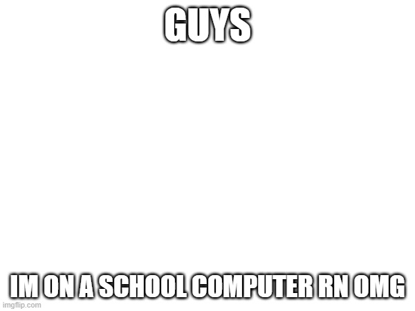 GUYS; IM ON A SCHOOL COMPUTER RN OMG | made w/ Imgflip meme maker