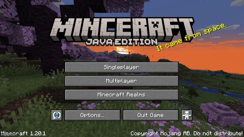 This is a completely normal Minecraft title screen with absolutely nothing wrong with it. :) | image tagged in minecraft | made w/ Imgflip meme maker