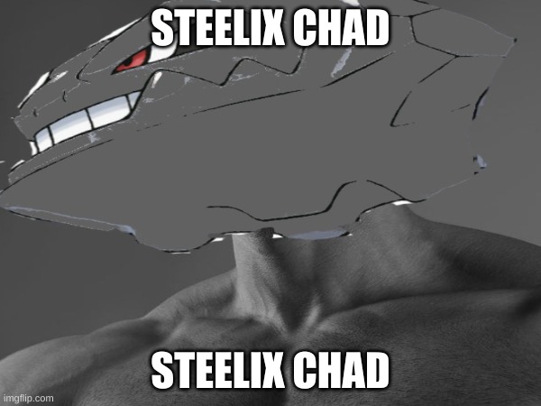 steelix chad | STEELIX CHAD; STEELIX CHAD | image tagged in gigachad,memes | made w/ Imgflip meme maker