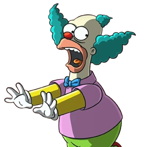 Krusty the Clown running Blank Meme Template