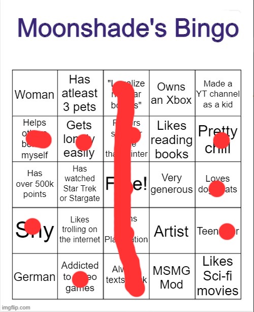 owo | image tagged in moonshade's bingo | made w/ Imgflip meme maker