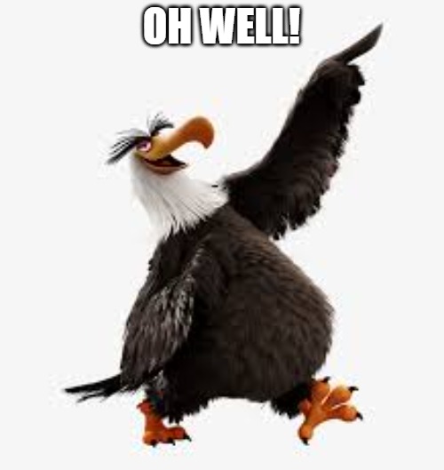 angry birds eagle | OH WELL! | image tagged in angry birds eagle | made w/ Imgflip meme maker