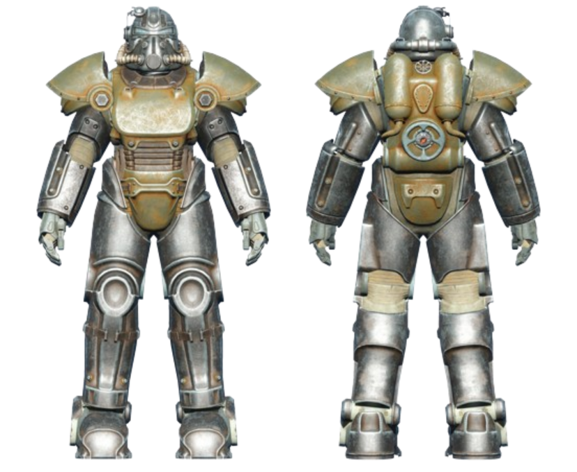 Fallout 4 T-51 Power Armor Front And Back Transparent Background Blank Meme Template