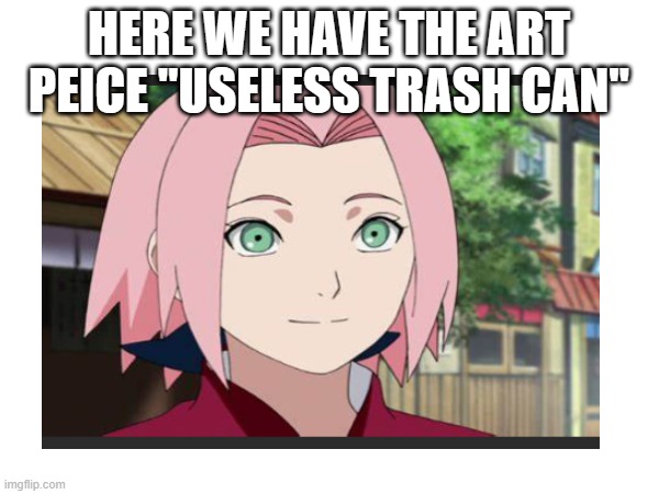 HERE WE HAVE THE ART PIECE "USELESS TRASH CAN" | made w/ Imgflip meme maker