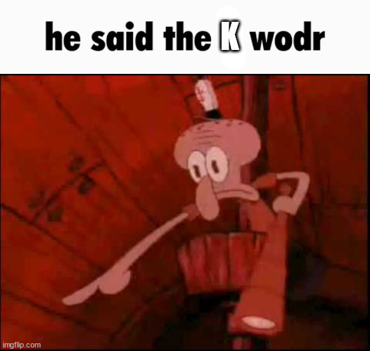 he said the n wodr | K | image tagged in he said the n wodr | made w/ Imgflip meme maker