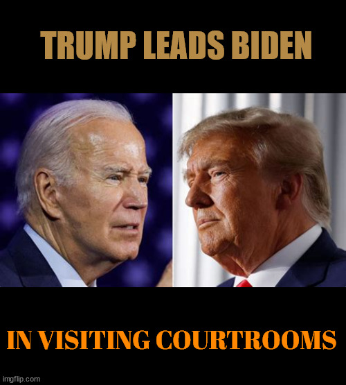 TRUMP LEADS BIDEN | TRUMP LEADS BIDEN; IN VISITING COURTROOMS | image tagged in sleeping in court,trump leads biden,maga mistake,drosy don,2024 campaign for president | made w/ Imgflip meme maker