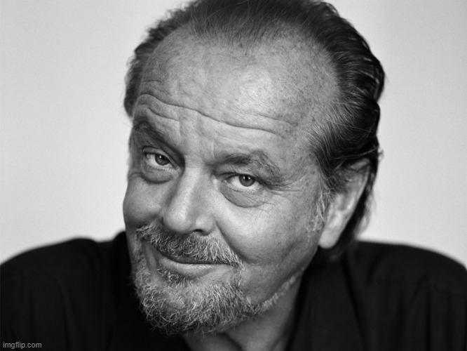 Jack Nicholson Black and White | image tagged in jack nicholson black and white | made w/ Imgflip meme maker