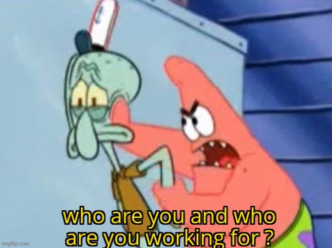 Who are you and who are you working for | image tagged in who are you and who are you working for | made w/ Imgflip meme maker