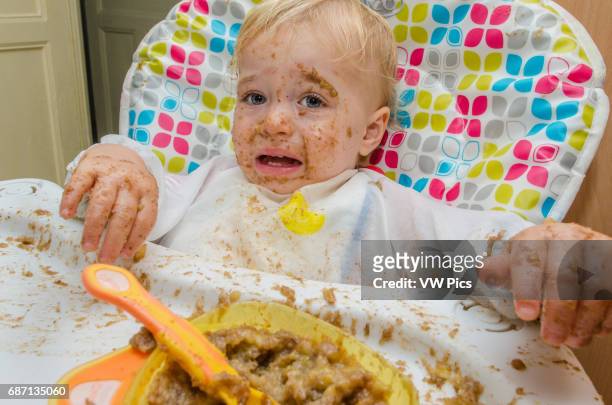 baby messy food face Blank Meme Template