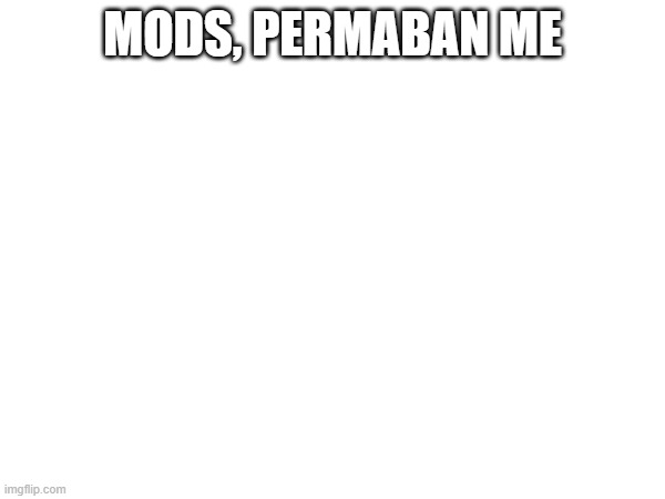 MODS, PERMABAN ME | made w/ Imgflip meme maker