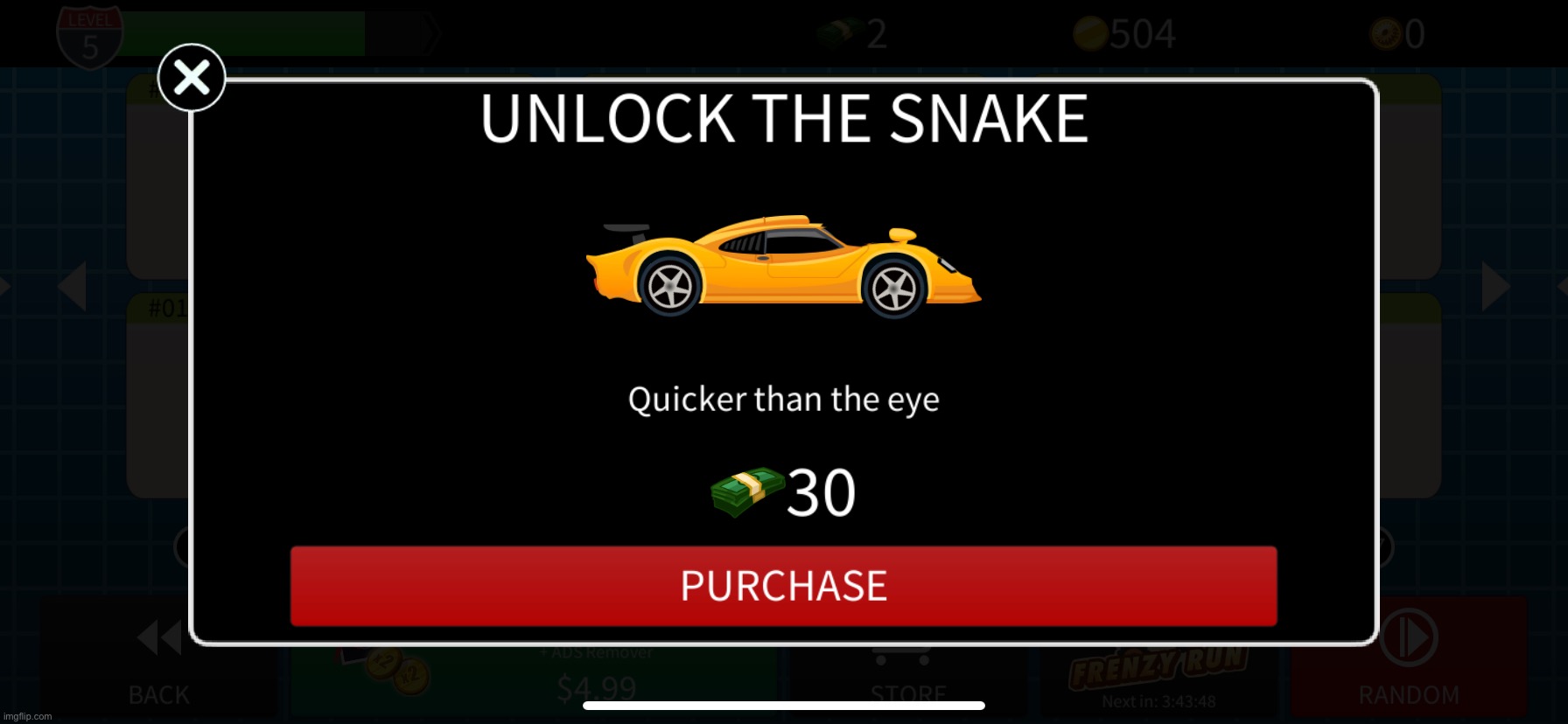 Emosnake?! (Game is Extreme road trip) | made w/ Imgflip meme maker