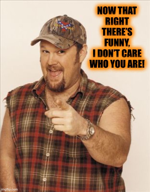 Larry The Cable Guy | NOW THAT RIGHT THERE’S FUNNY,
I DON’T CARE WHO YOU ARE! | image tagged in larry the cable guy | made w/ Imgflip meme maker