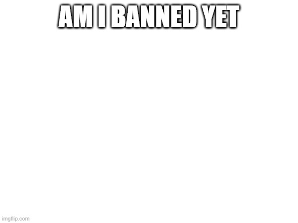 AM I BANNED YET | made w/ Imgflip meme maker