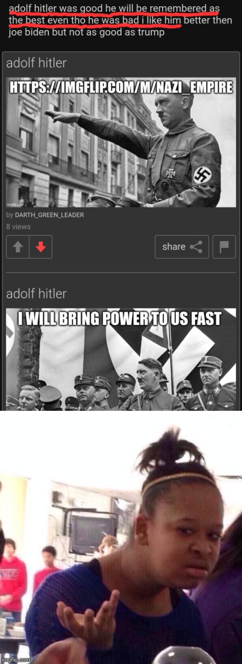 I have several questions  (also wtf is wrong with him, did he smoked smt ?) | image tagged in memes,black girl wat | made w/ Imgflip meme maker