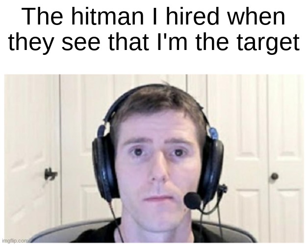 Sad Linus | The hitman I hired when they see that I'm the target | image tagged in sad linus,hitman,unfunny | made w/ Imgflip meme maker