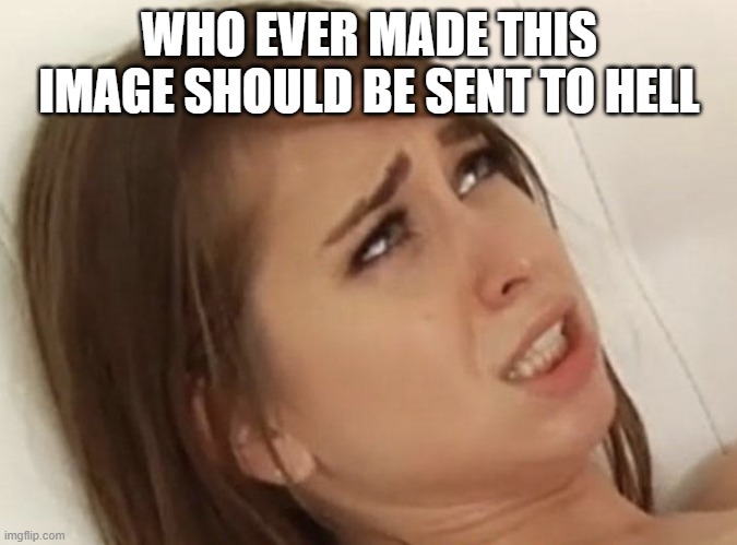 seriously | WHO EVER MADE THIS IMAGE SHOULD BE SENT TO HELL | image tagged in riley reid meme,weird,hell | made w/ Imgflip meme maker
