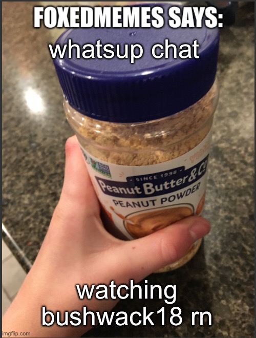 Foxedmemes announcement temp | whatsup chat; watching bushwack18 rn | image tagged in foxedmemes announcement temp | made w/ Imgflip meme maker