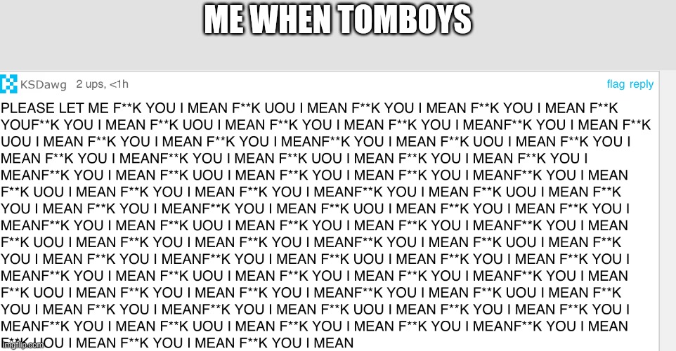 KSDawg | ME WHEN TOMBOYS | image tagged in ksdawg | made w/ Imgflip meme maker