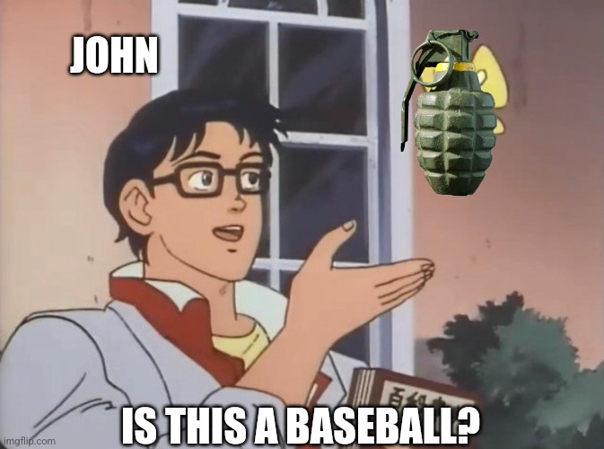 Is this a bird? | JOHN IS THIS A BASEBALL? | image tagged in is this a bird | made w/ Imgflip meme maker