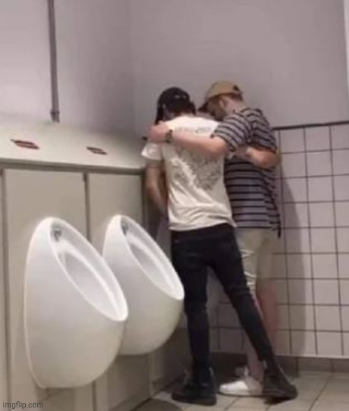 Two guys one Urinal | image tagged in two guys one urinal | made w/ Imgflip meme maker