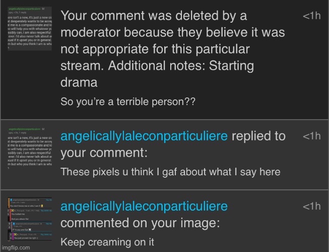 Why is Angel being a bully? :( | made w/ Imgflip meme maker
