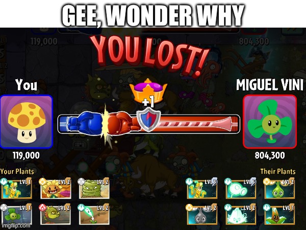 That was the opposite of fair | GEE, WONDER WHY | image tagged in pvz2,unfair | made w/ Imgflip meme maker