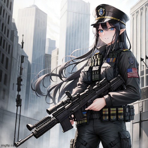 Veronica as police officer V2 | image tagged in unstable diffusion | made w/ Imgflip meme maker