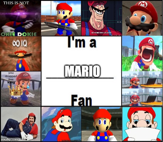 i'm a mario fan | MARIO | image tagged in i'm a fan,mario,super mario bros,infinity iq mario,videogames,nintendo | made w/ Imgflip meme maker