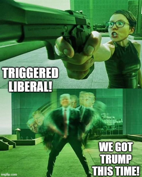 We got Trump this time! | TRIGGERED LIBERAL! WE GOT TRUMP THIS TIME! | image tagged in triggered liberal | made w/ Imgflip meme maker