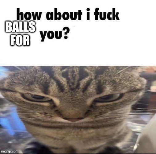 Fuck | BALLS FOR | image tagged in fuck | made w/ Imgflip meme maker