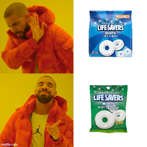 The peppermint ones are nasty | image tagged in memes,drake hotline bling,thin mints | made w/ Imgflip meme maker