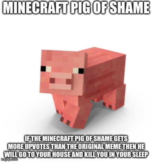 image tagged in minecraft pig of shame | made w/ Imgflip meme maker