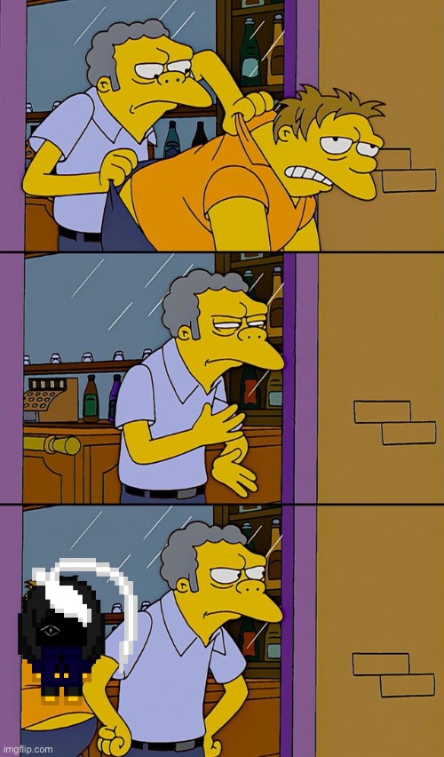 Moe throws Barney | image tagged in moe throws barney | made w/ Imgflip meme maker