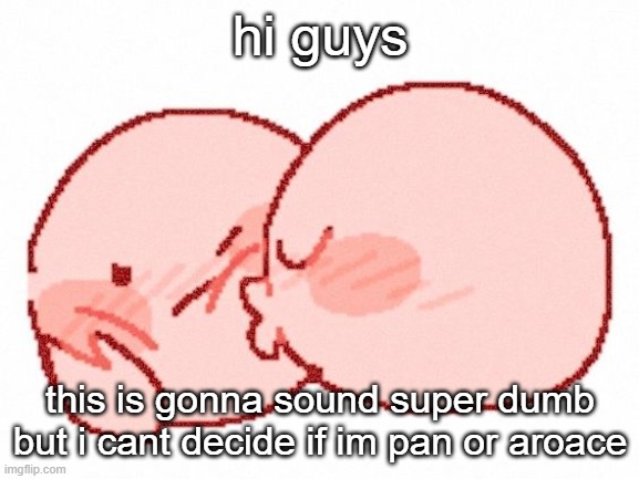 mwah | hi guys; this is gonna sound super dumb but i cant decide if im pan or aroace | image tagged in mwah | made w/ Imgflip meme maker