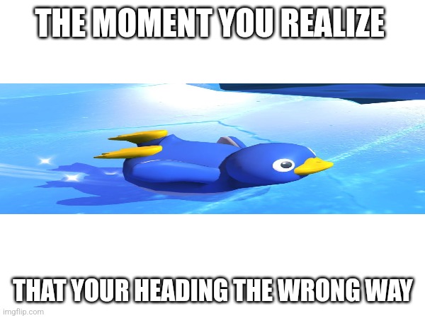 The moment you realize | THE MOMENT YOU REALIZE; THAT YOUR HEADING THE WRONG WAY | image tagged in blank | made w/ Imgflip meme maker