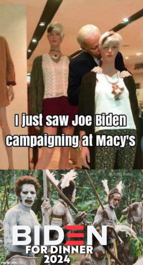 It looks like Joe Bribem has locked up the mannequin and cannibal vote | image tagged in biden,2024 campaign,mannequin vote,cannibal vote,locked | made w/ Imgflip meme maker