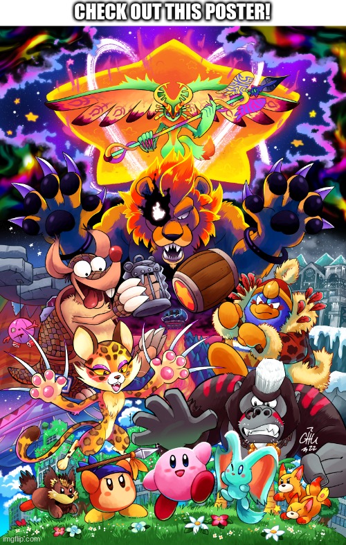 Kirby VS. The Beast Pack poster | CHECK OUT THIS POSTER! | image tagged in kirby vs the beast pack poster | made w/ Imgflip meme maker