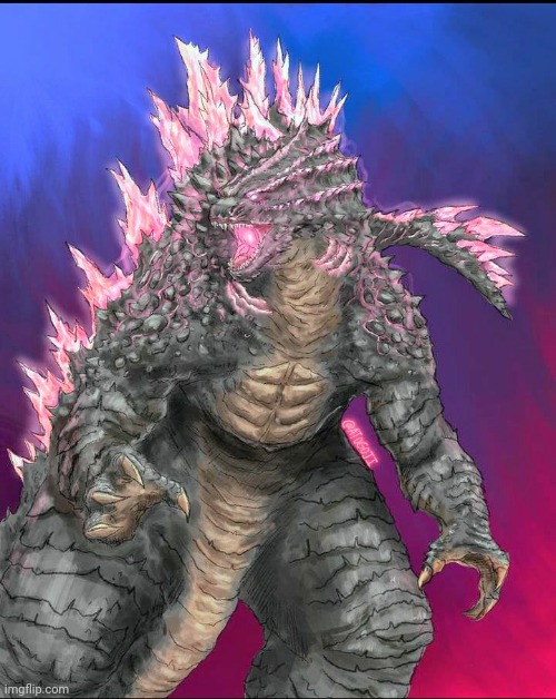 "Fearsome Godzilla has evolved!" (Art by Ian2024) | made w/ Imgflip meme maker