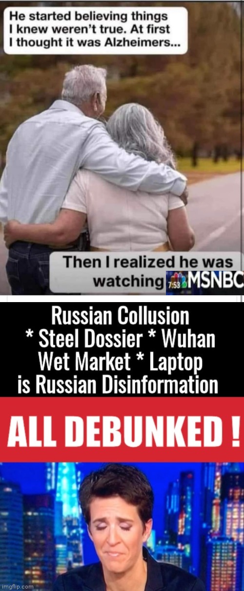 It's not Alzheimers it's MSNPC | image tagged in rachel maddow,msnbc,fake news | made w/ Imgflip meme maker