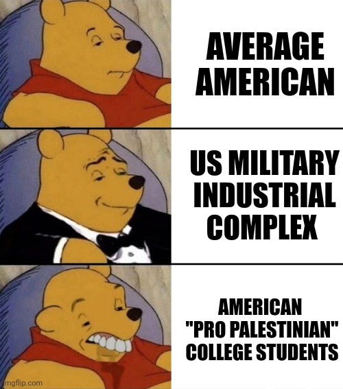 American perspectives on the Israeli-Palestinian war | AVERAGE AMERICAN; US MILITARY INDUSTRIAL COMPLEX; AMERICAN 
"PRO PALESTINIAN" COLLEGE STUDENTS | image tagged in israel,jews,palestinians,hamas,college protests,war | made w/ Imgflip meme maker