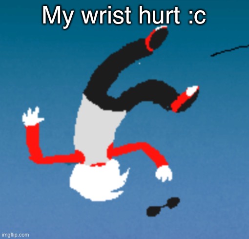 I sprained my wrist grr | My wrist hurt :c | image tagged in bluh | made w/ Imgflip meme maker