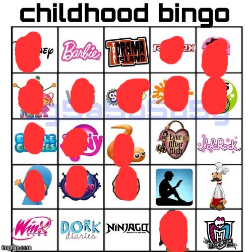 Childhood bingo | image tagged in childhood bingo | made w/ Imgflip meme maker