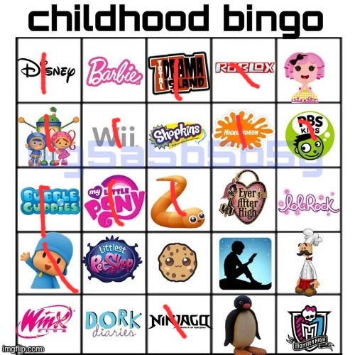 Childhood bingo | image tagged in childhood bingo | made w/ Imgflip meme maker